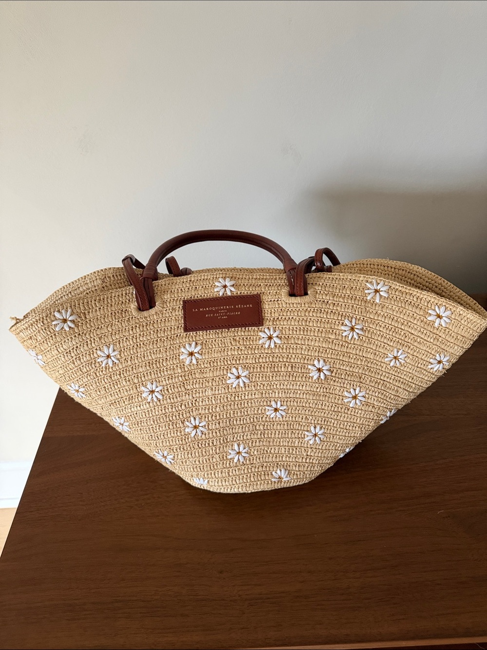 Sezane Justine Raffia Bag